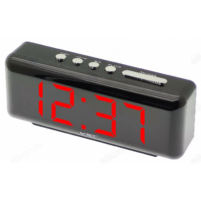 Часы настольные VST 762-1, пластик, красные