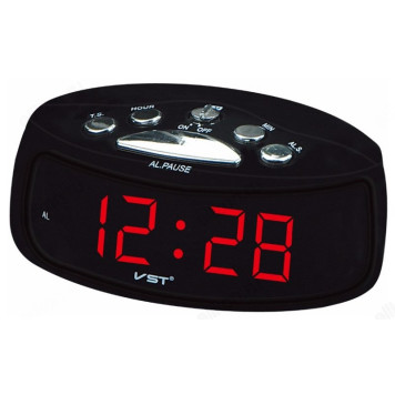 Часы настольные VST 773-1, пластик, красные