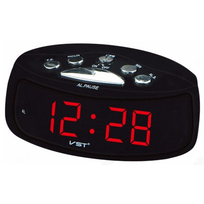 Часы настольные VST 773-1, пластик, красные