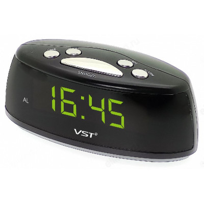 Часы настольные VST 773-2, пластик, зеленые