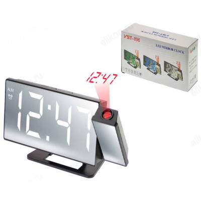 Часы настольные VST 896-6, пластик, белые