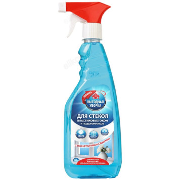 Средство для чистки стекол,пластиковых окон и подоконников ВЫГОДНАЯ УБОРКА 500мл арт.2515