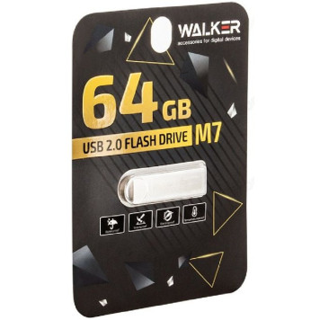Память USB  64GB Walker металл