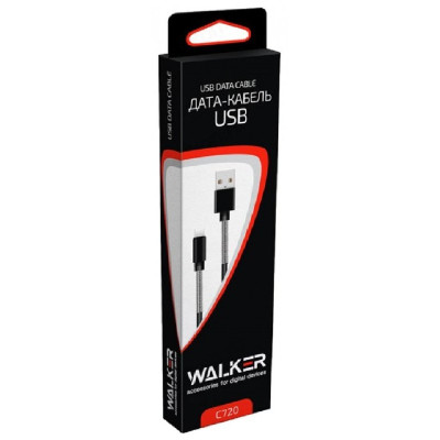Кабель USB Walker C720 Type-C (1 м) с пружиной, черный-1