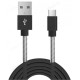 Кабель USB Walker C720 Type-C (1 м) с пружиной, черный
