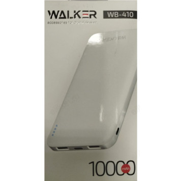 Power Bank 10000 Walker WB-410, 10 000 мАч, белый