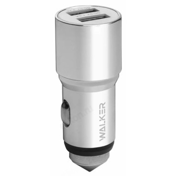 Зарядка авто Walker WCR-21, серебряный-1