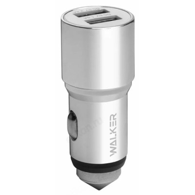 Зарядка авто Walker WCR-21, серебряный-1