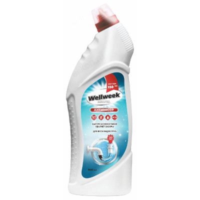 Средство для чистки труб WELLWEEK антизасор 900мл