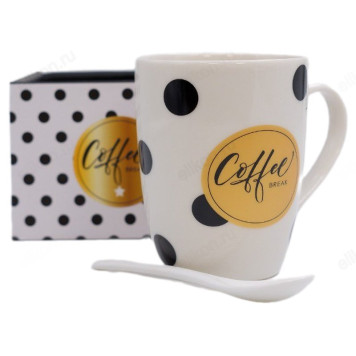 Кружка с ложечкой WJ-28 Coffee подарочная упаковка-1