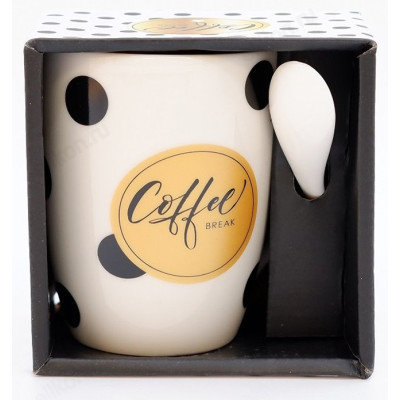 Кружка с ложечкой WJ-28 Coffee подарочная упаковка-2