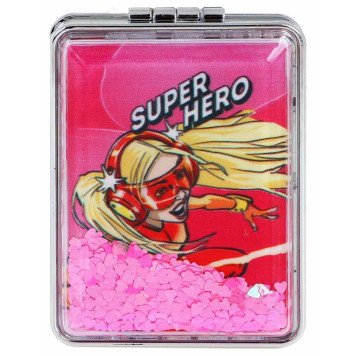 Зеркало карманное ЮниLook, пластик, стекло, 8х5,8см, 12 дизайнов-1