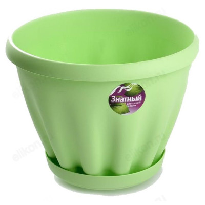 Горшок для цветов Знатный зеленый 110 с поддоном 0,45л М3003