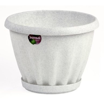 Горшок для цветов Знатный мрамор 270 с поддоном 6,7л М304МР
